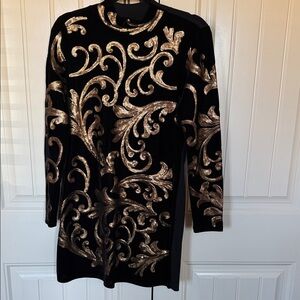 INC International Concepts Black and Gold Dress